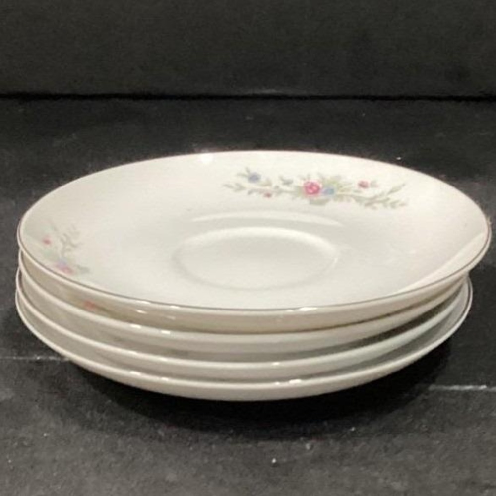 Florenteen Fine China Fantasia Saucers, Set of 4, Vintage Floral Porcelain Japan - Picture 10 of 10